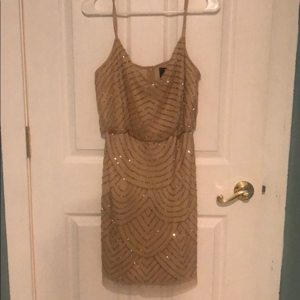 Adrianna Papell Gold Dress